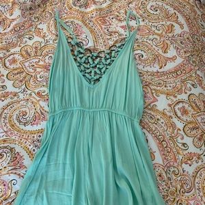 LF Teal Romper with Metal Decoration